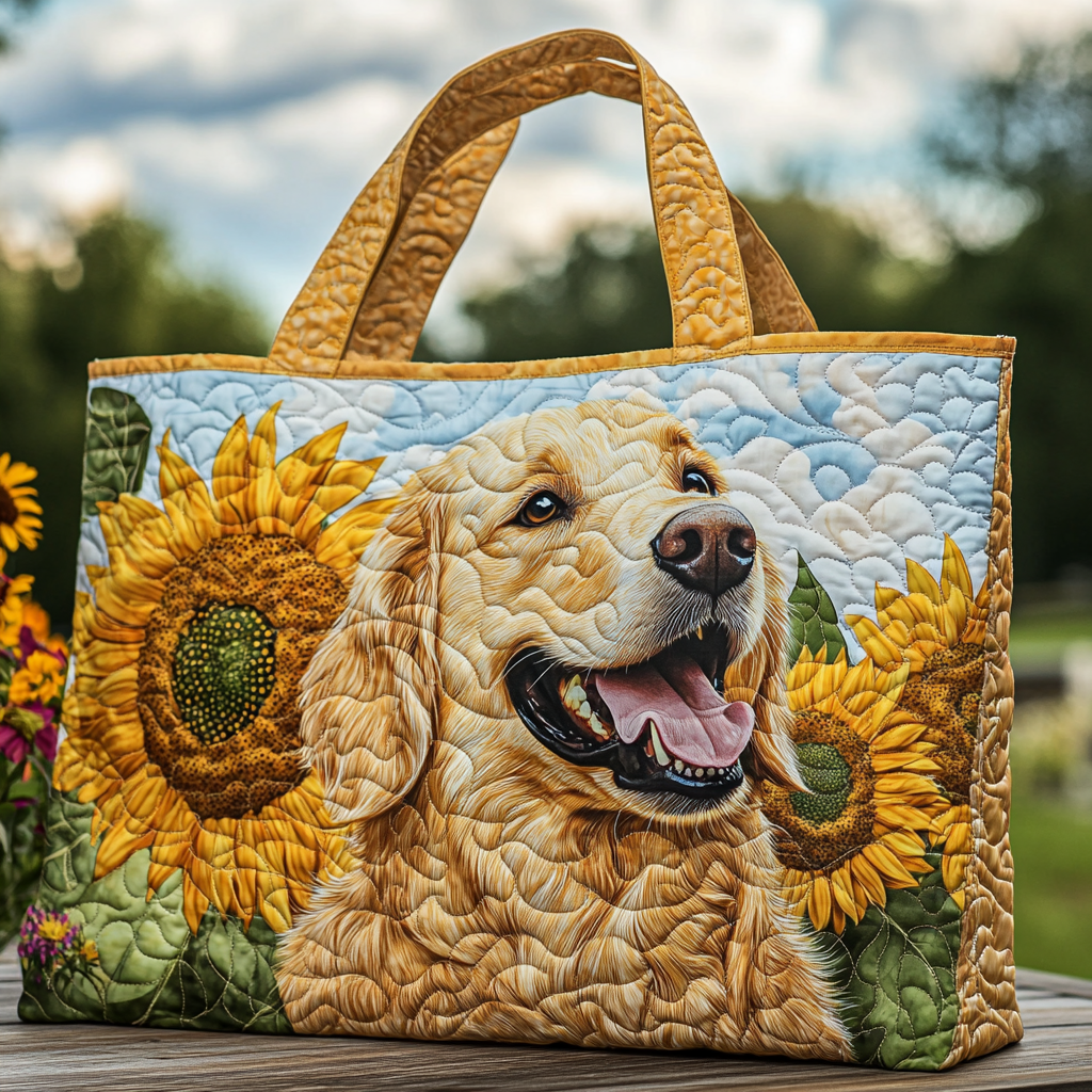Golden Retriever Bliss Quilted Tote Bag Awesome Dog Lover Gifts