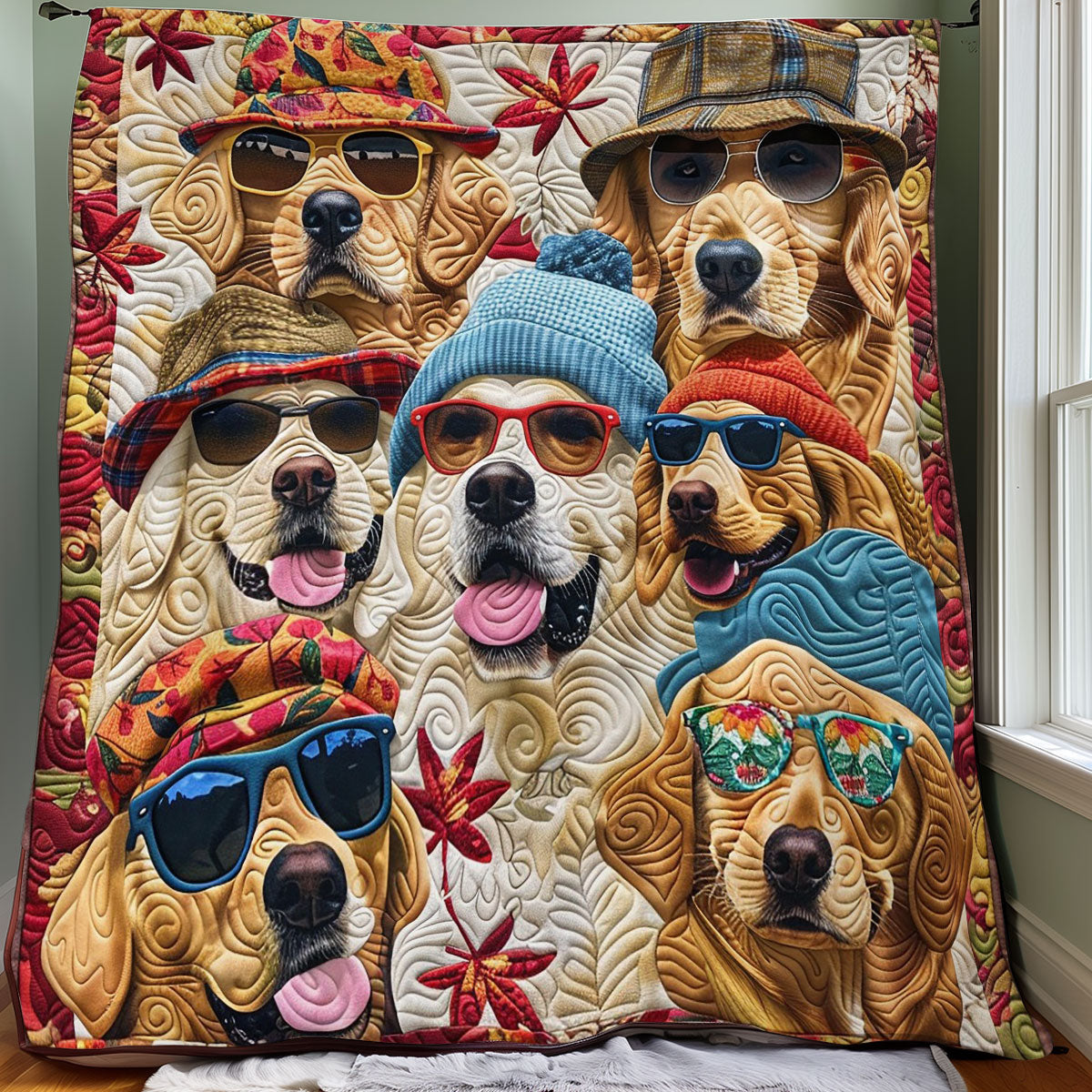 Golden Retriever Cool Quilt Blanket Sofa Throws Christmas Gifts For Tenagers