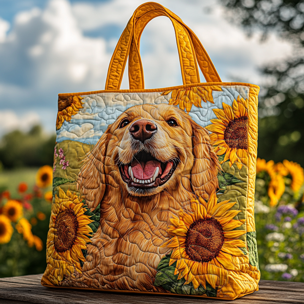 Golden Retriever Delight Quilted Tote Bag Gift Ideas For Dog Lovers