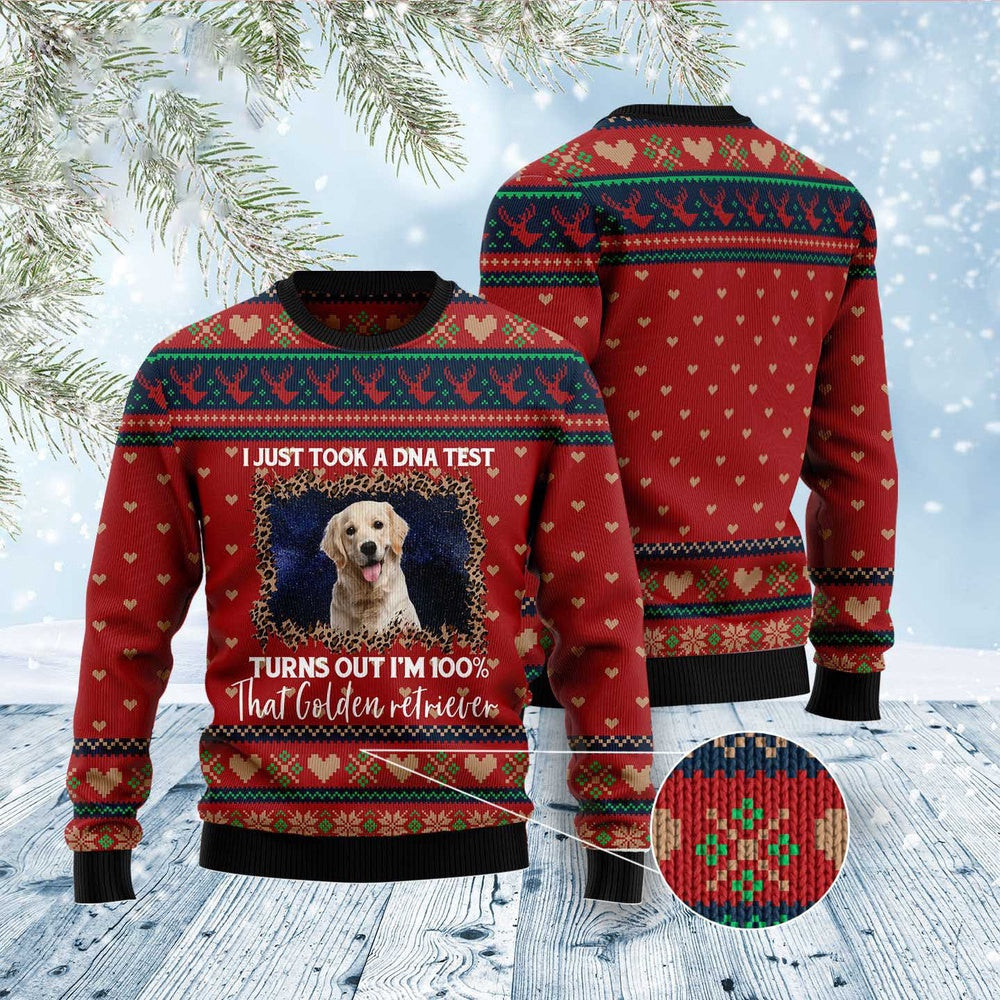 Golden Retriever Dna Ugly Christmas Sweater Funny Ugly Christmas Sweater Xmas Gifts