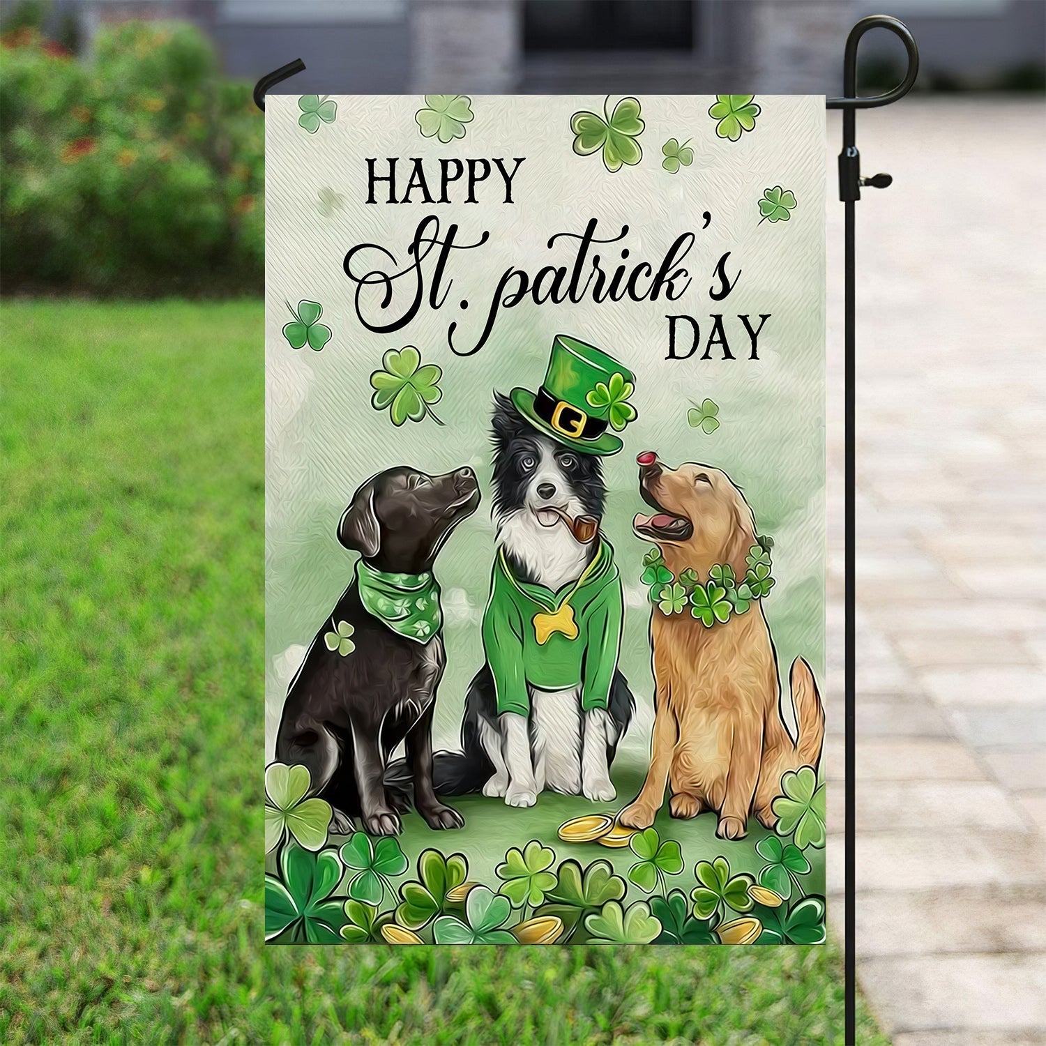 Golden Retriever Dog St Patrick's Day Flag Happy Green Day Celebration Gifts For Dog Lovers