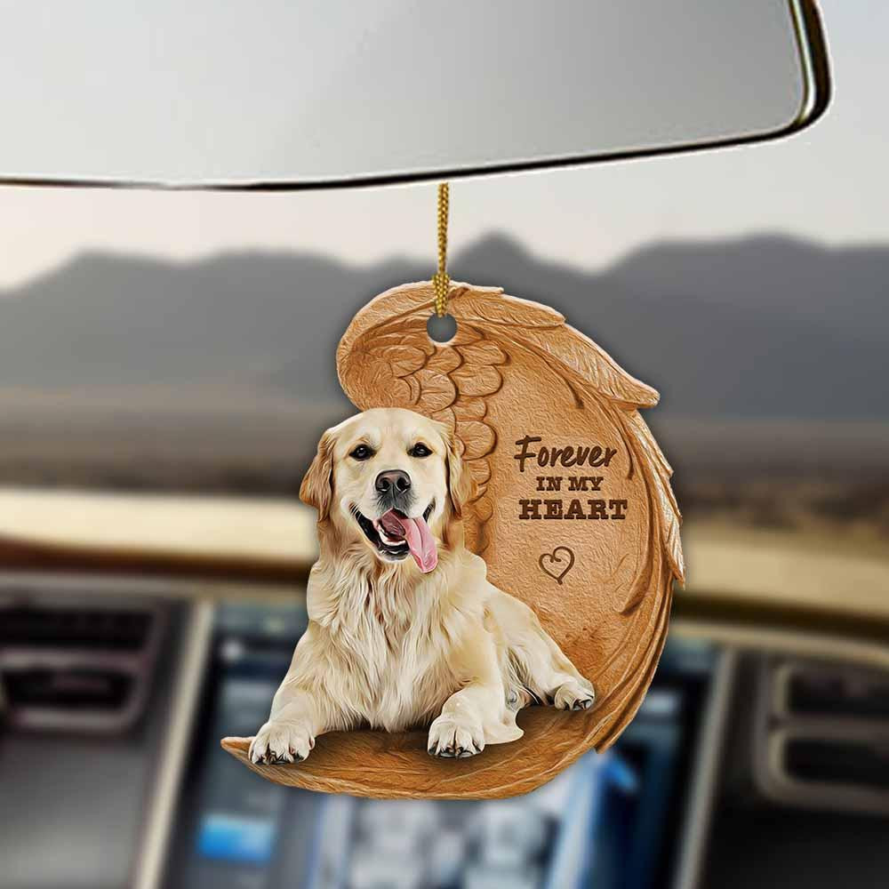 Golden Retriever Forever In My Heart Hanging Ornament Dog Ornament Lasfour