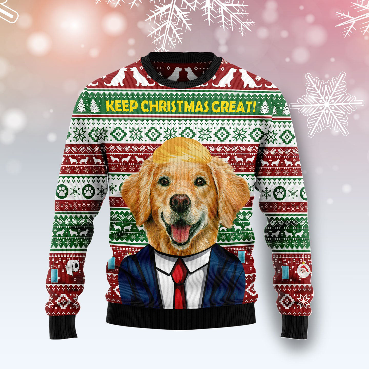 Golden Retriever Keep Christmas Great Ugly Christmas Sweater Dog Christmas Sweater Gifts