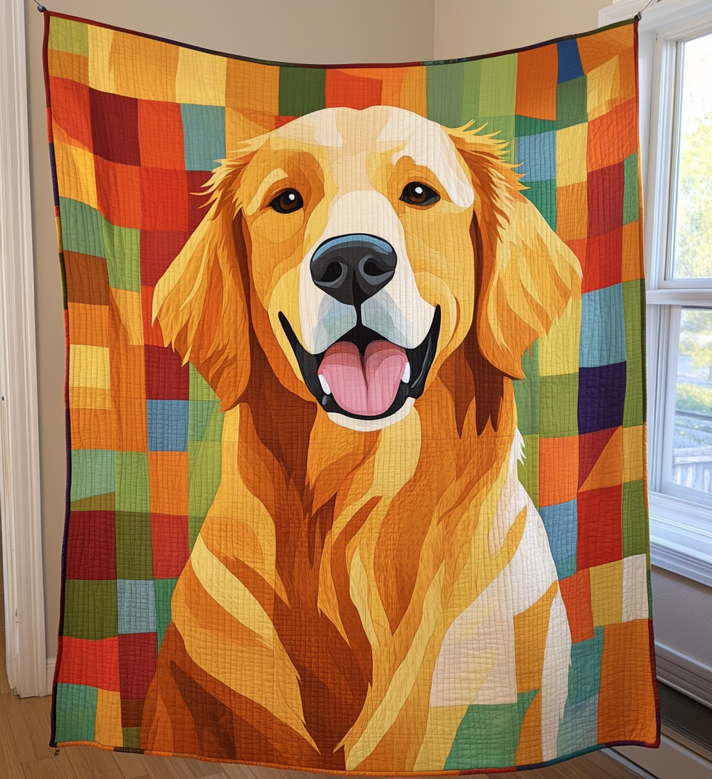 Golden Retriever Kindness Quilted Blanket Gifts For Golden Retriever Lovers