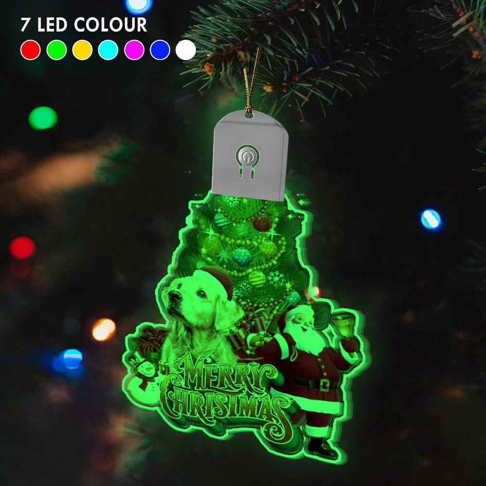 Golden Retriever Led Christmas Ornament 2024 Light Up Ornaments Dog Lover Decoration Gifts