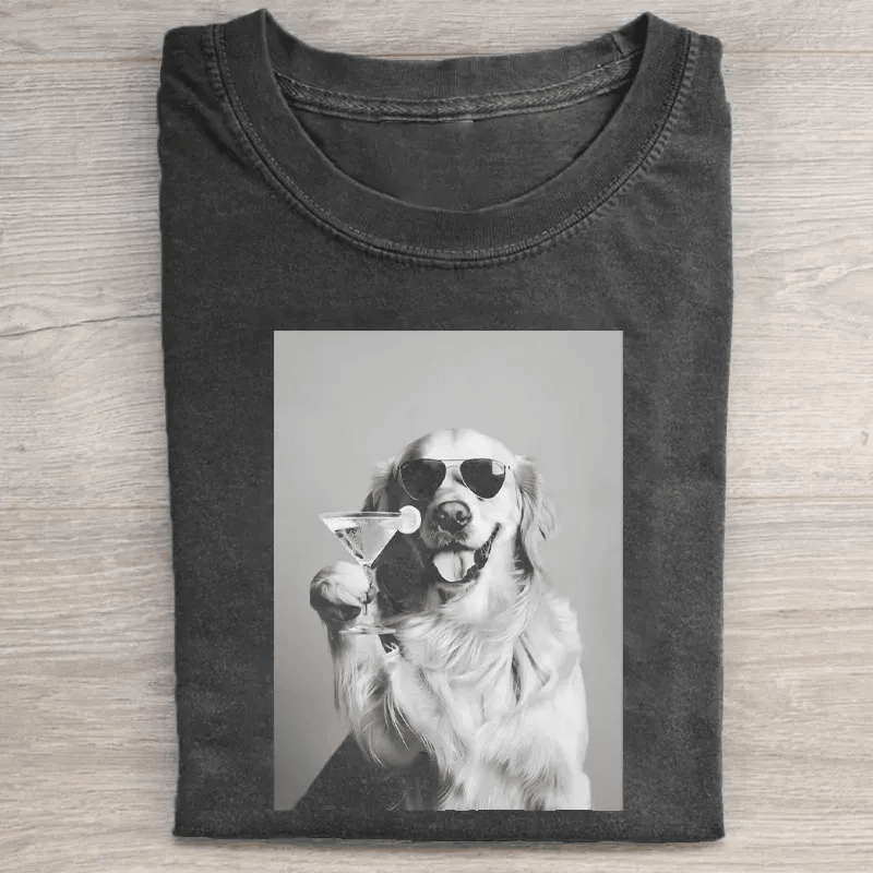 Golden Retriever Martini T-Shirt Funny Golden Retriever Dog Lover Tee Cool Dog Cocktail Gift For Dog Moms