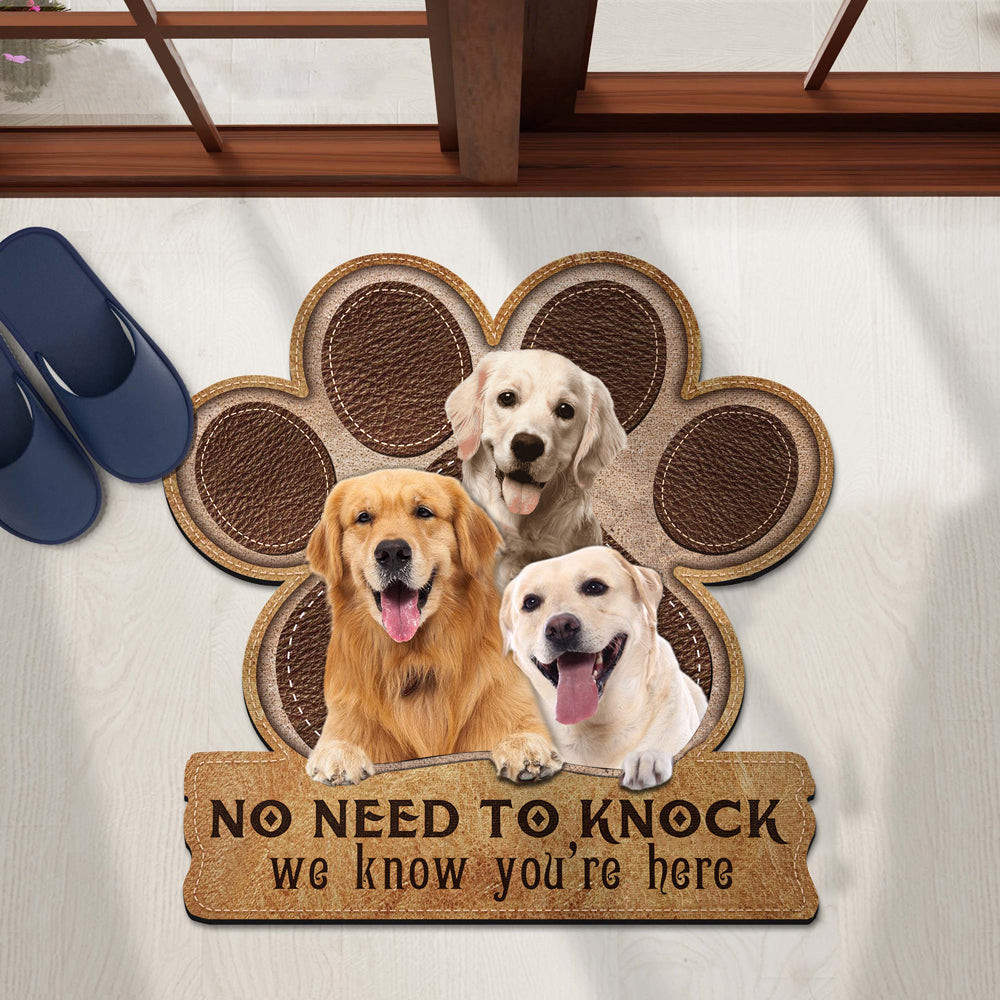 Golden Retriever No Need To Knock Doormat Entrance Way Ideas Cool Gifts For Dog Lovers