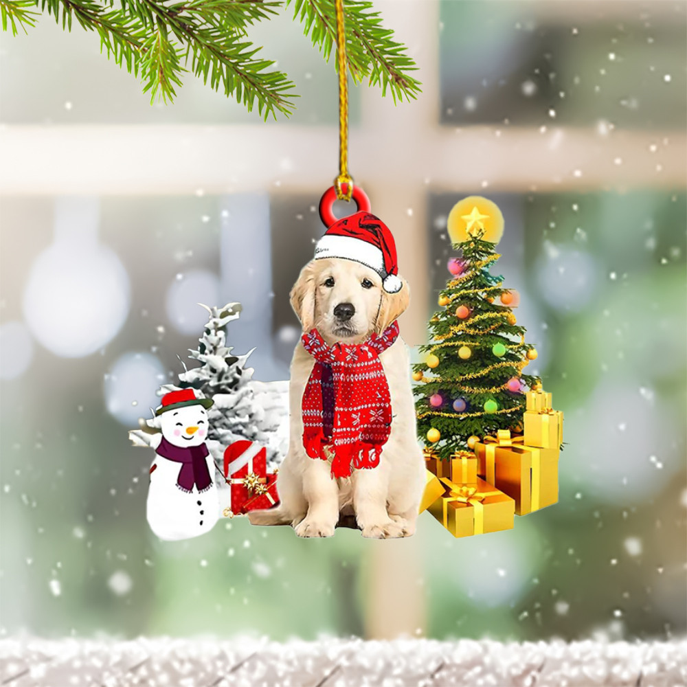 Golden Retriever Ornament Golden Retriever Christmas Decor Presents