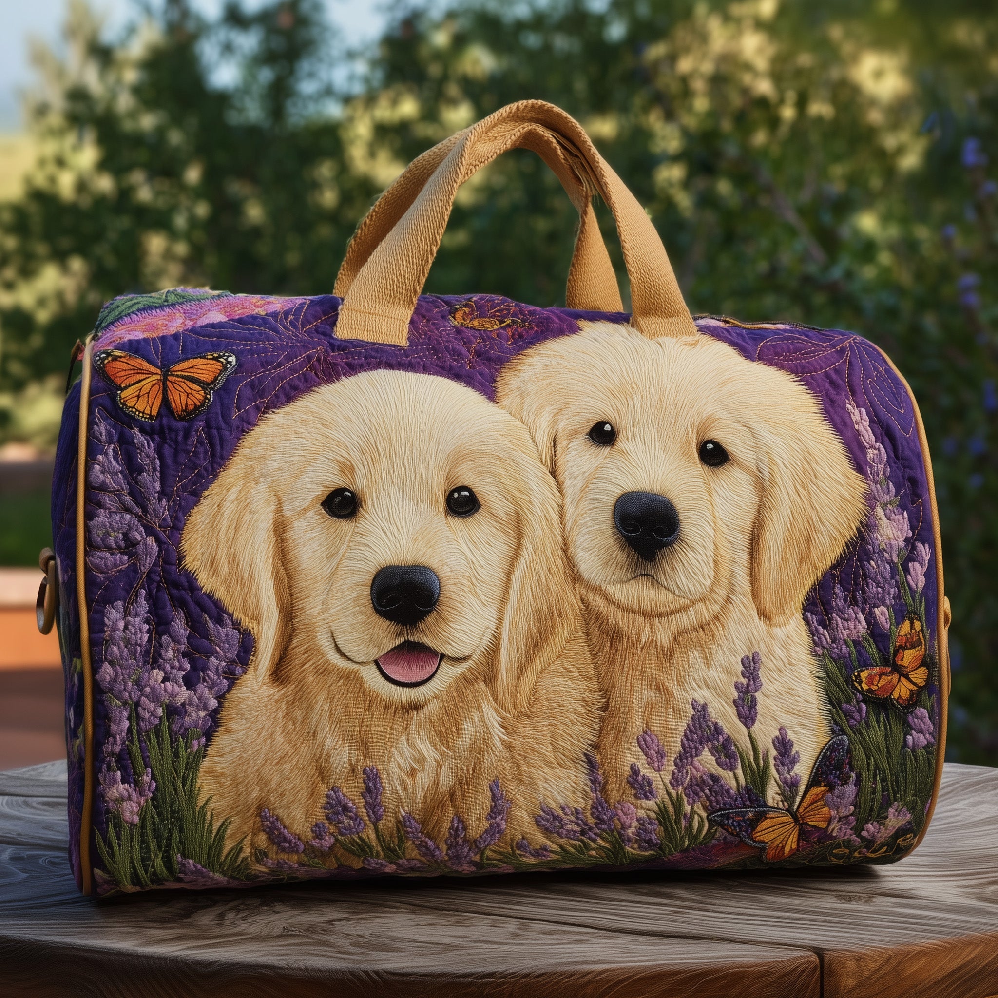 Golden Retriever Quilted Duffle Bag Graduation Gift Idea