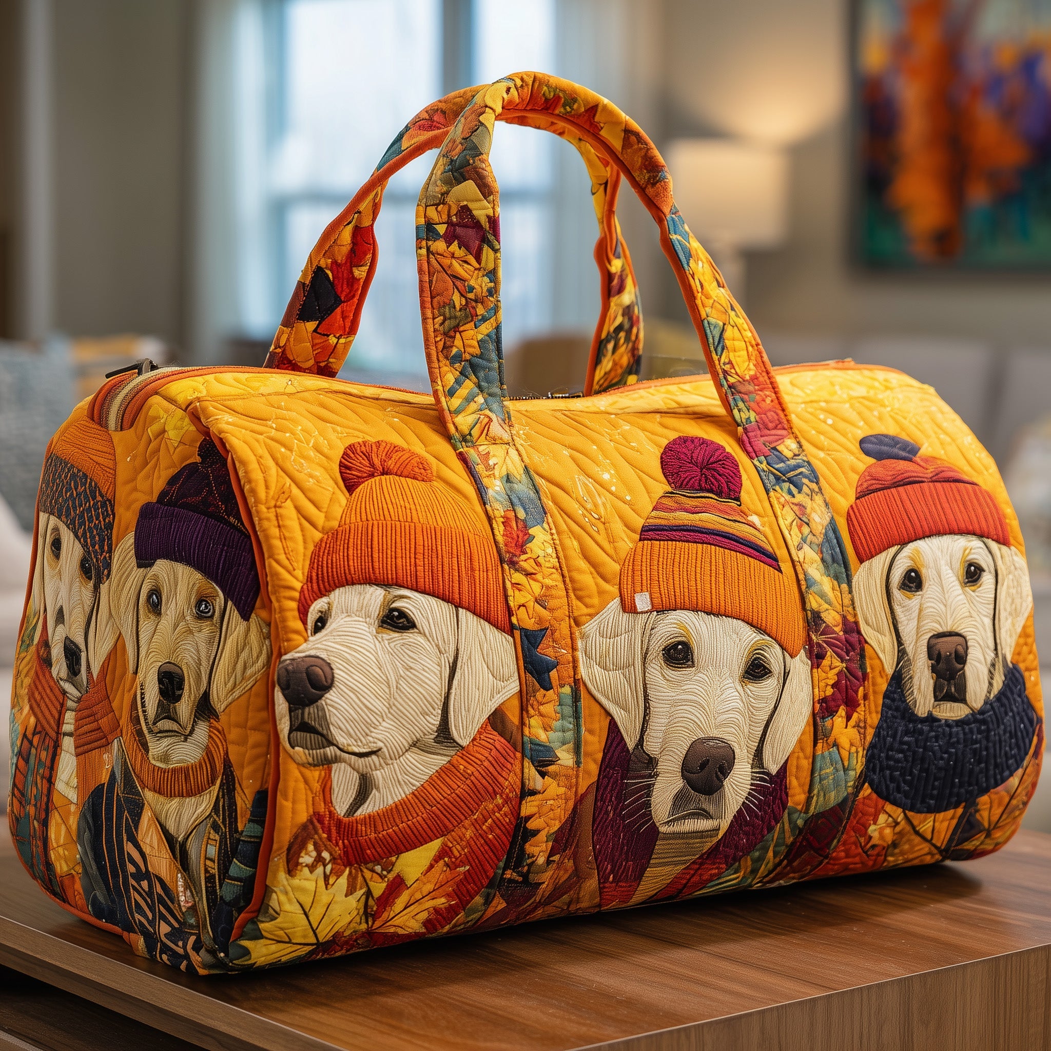 Golden Retriever Quilted Duffle Bag Halloween Gift Idea