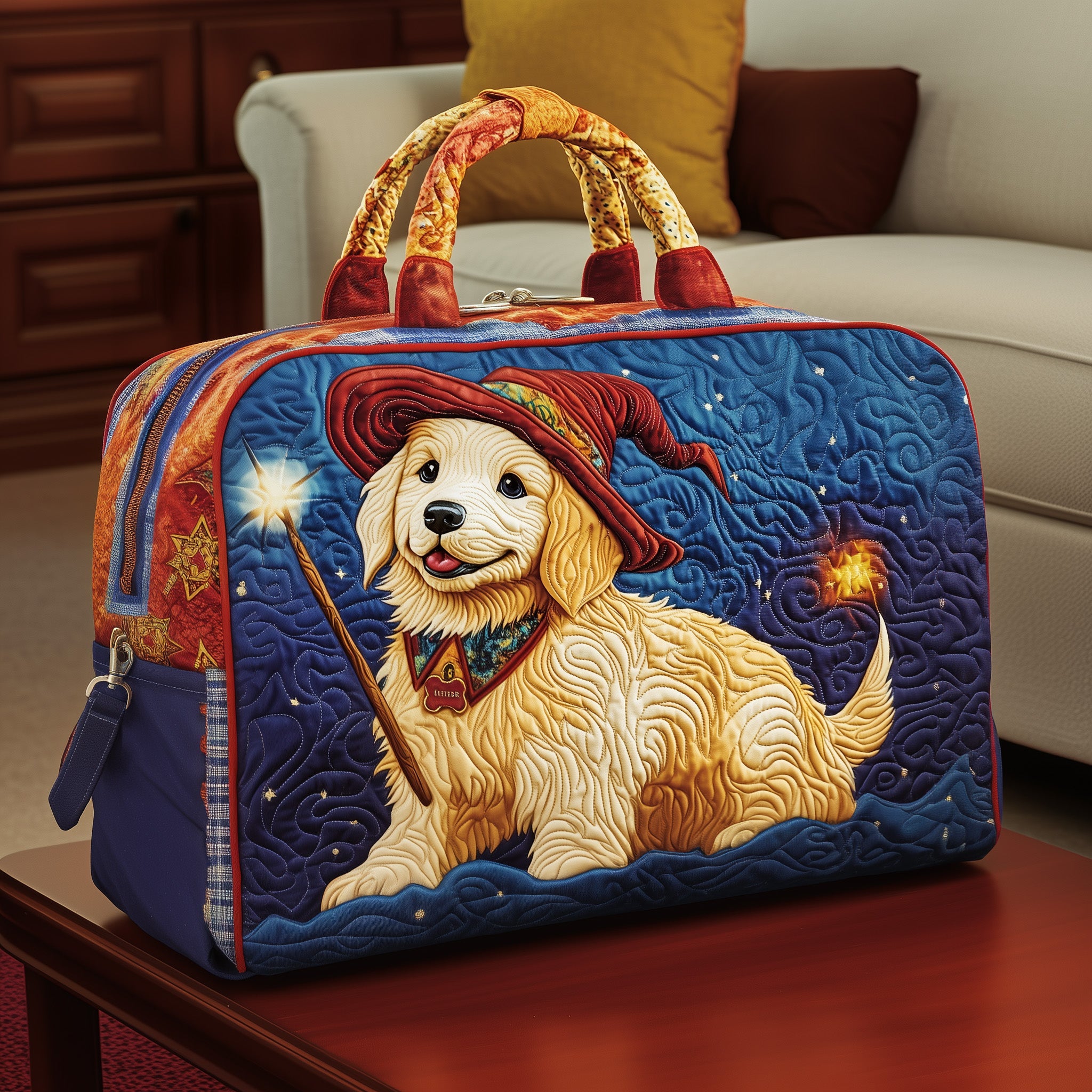 Golden Retriever Quilted Duffle Bag Summer Vacation Essential