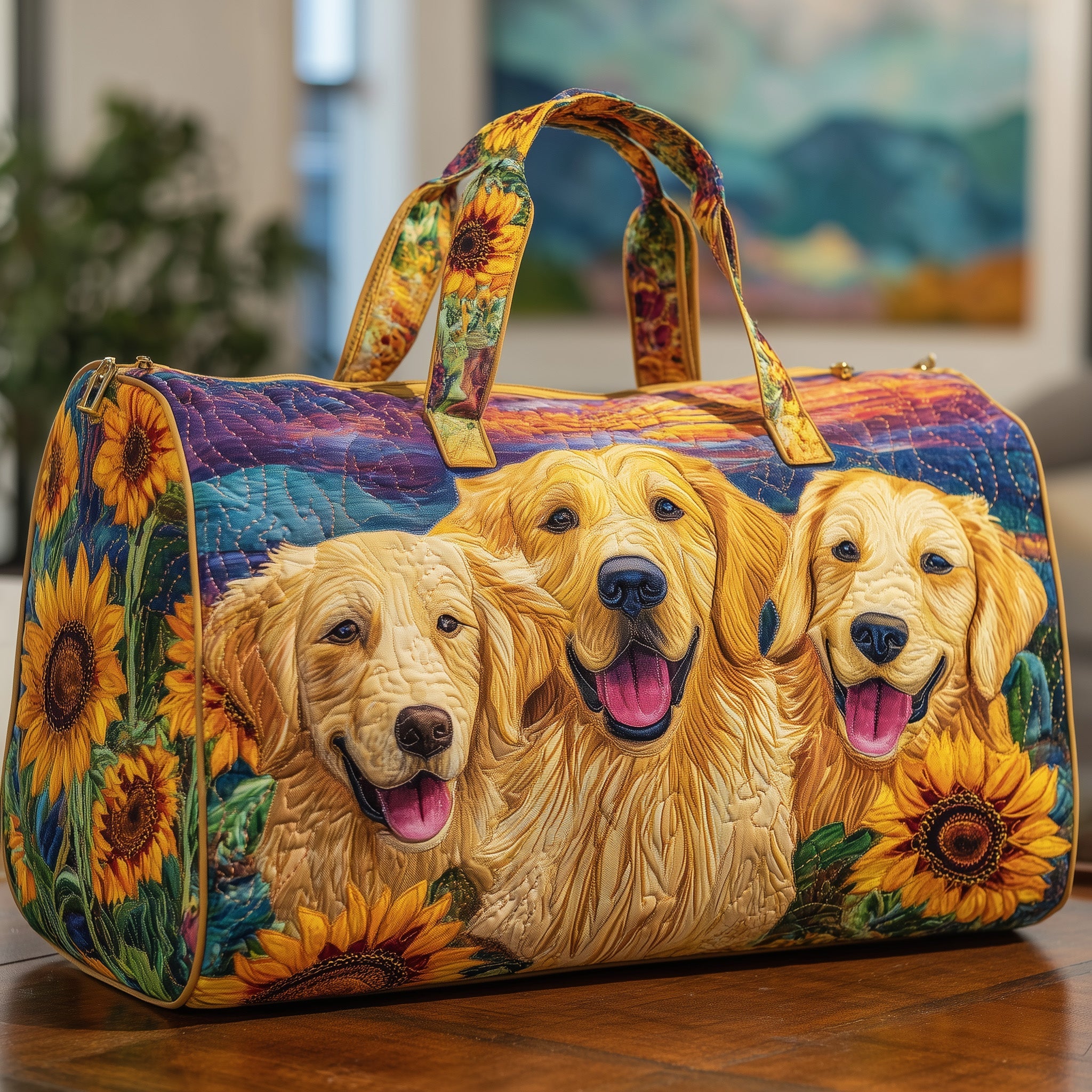 Golden Retriever Quilted Duffle Bag Thanksgiving Gift Idea