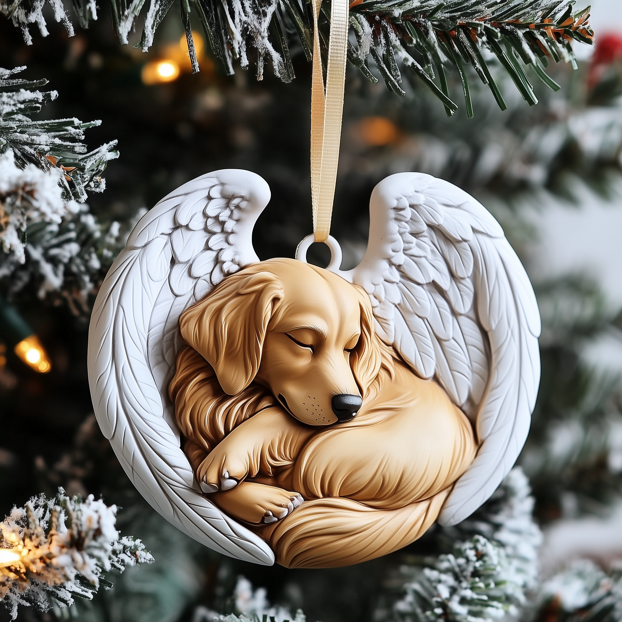 Golden Retriever Remembrance Acrylic Ornament Christmas Ornament for Friends