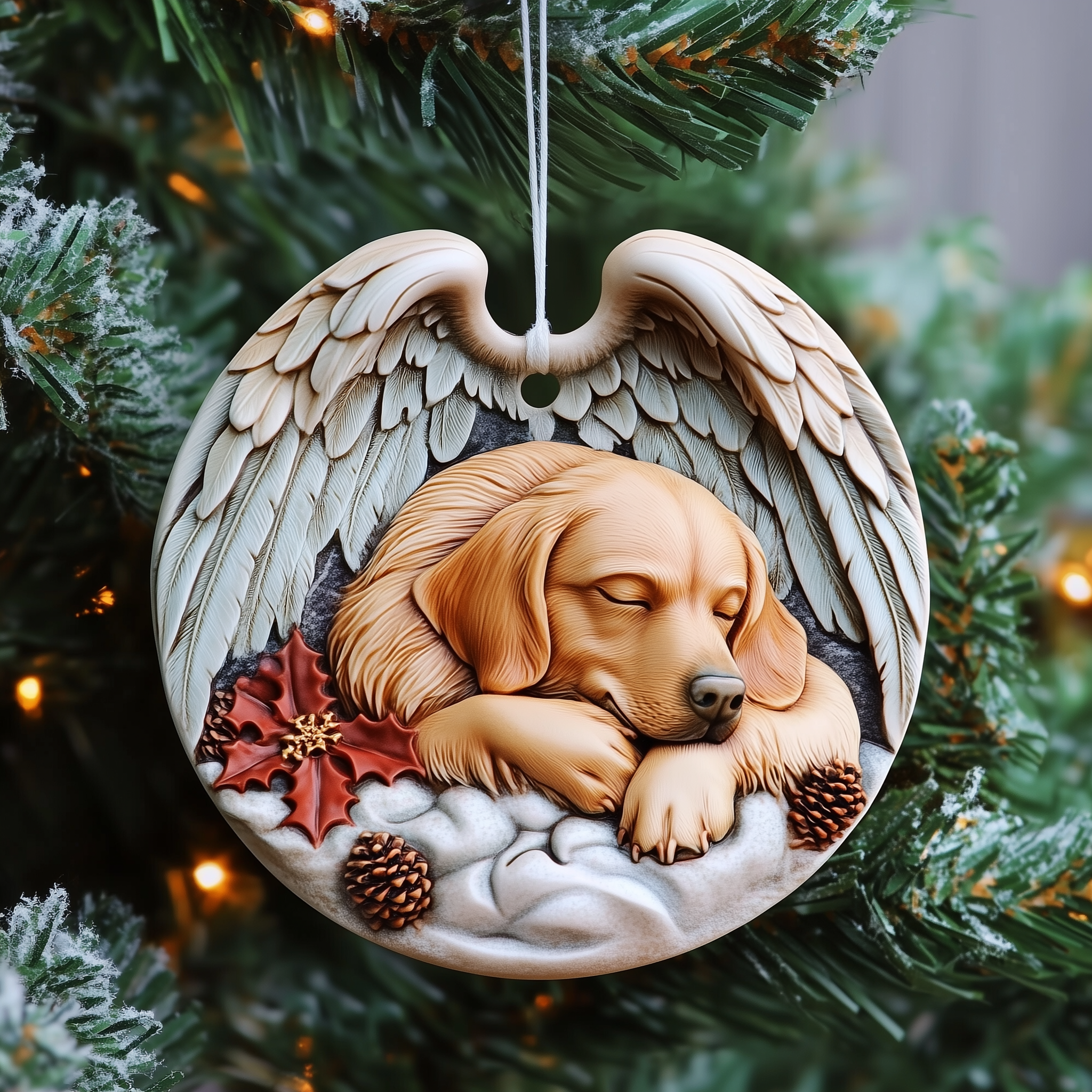 Golden Retriever Remembrance Acrylic Ornament Family Christmas Ornament