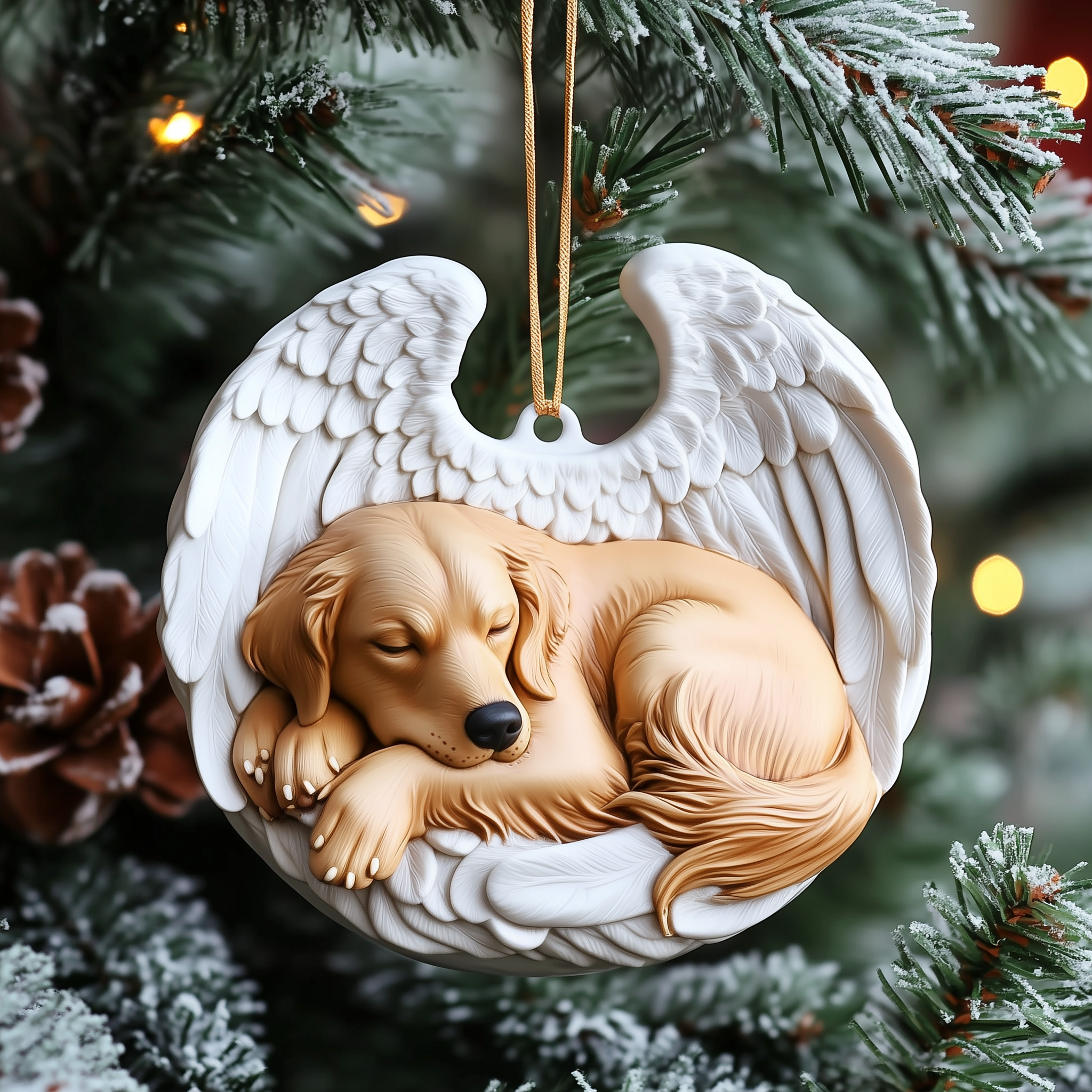 Golden Retriever Remembrance Mica Ornament Faithful Dog Christmas Ornament Lovely Pet Gift Idea
