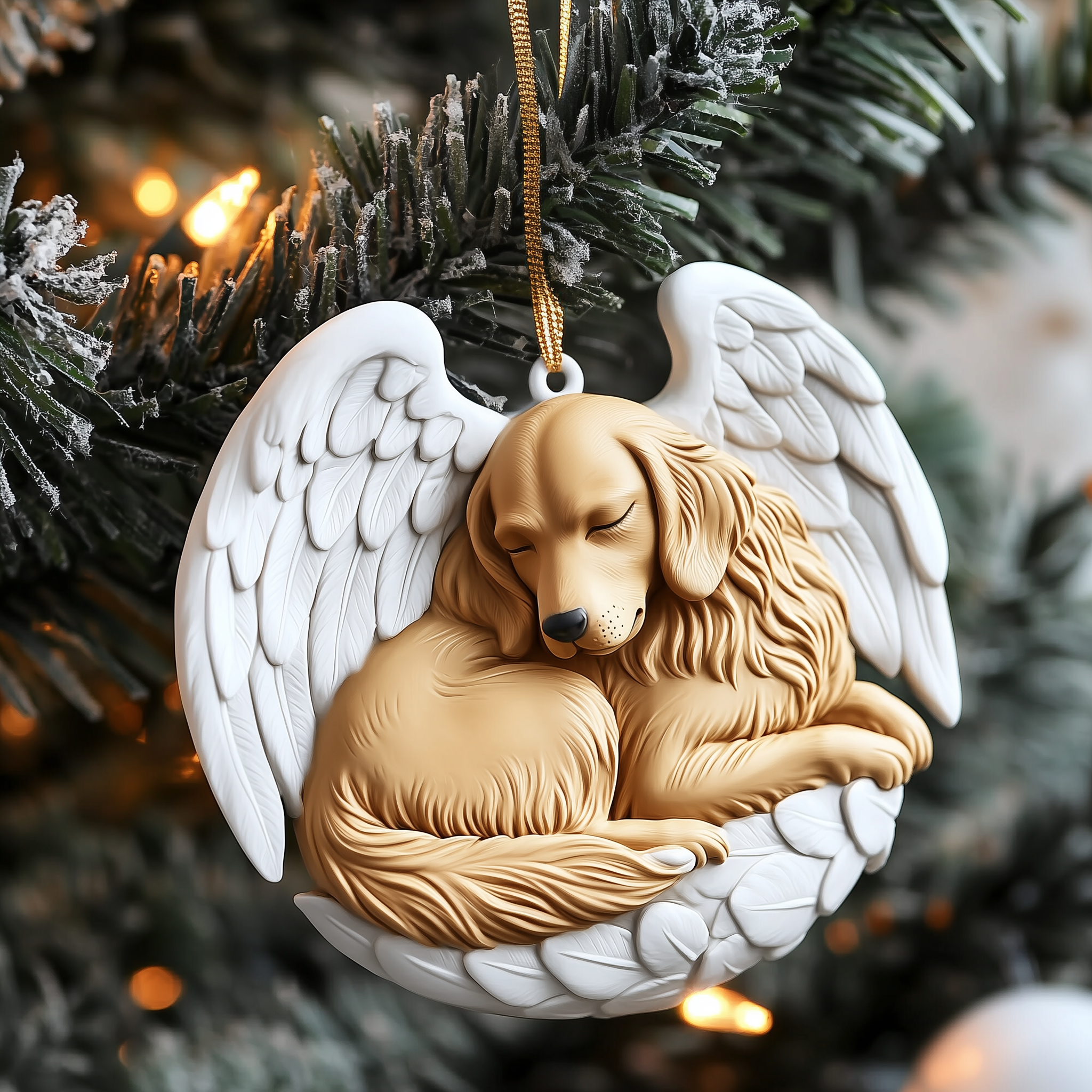Golden Retriever Remembrance Mica Ornament Heartwarming Pet Christmas Ornament Lovely Pet Gift Idea