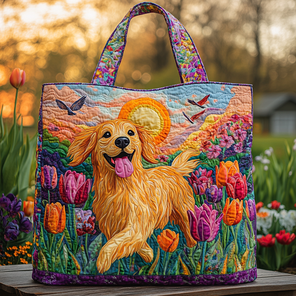 Golden Retriever Spirit Quilted Tote Bag Unique Dog Gifts