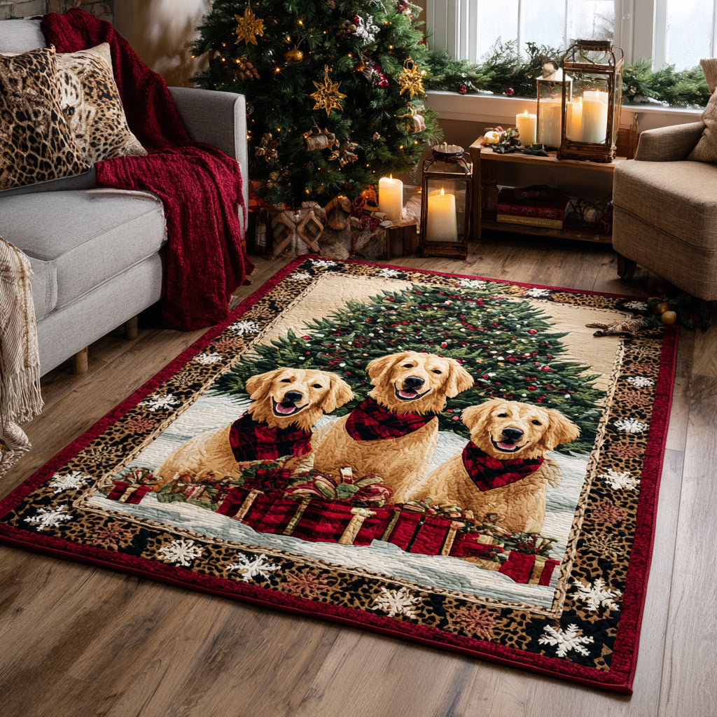 Golden Retriever Trio Area Rug Dining Room Rug Grandma And Grandpa Christmas Gifts