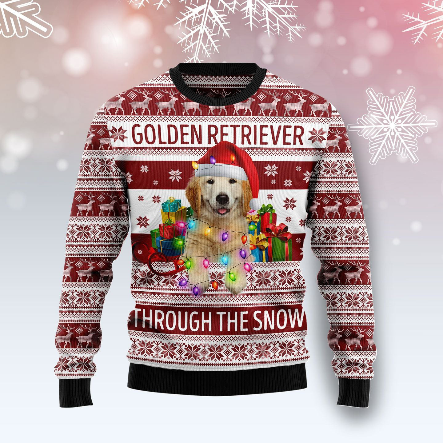 Golden Retriever Ugly Christmas Sweater Christmas Vacation Apparel Dog Lover Gifts