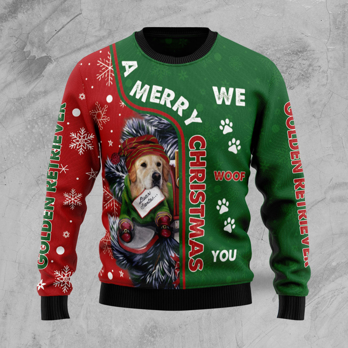 Golden Retriever Ugly Christmas Sweater Holiday Clothing Funny Dog Sweater Xmas Gifts