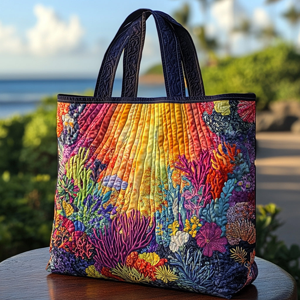 Golden Rise Quilted Tote Bag Mum Christmas Gifts