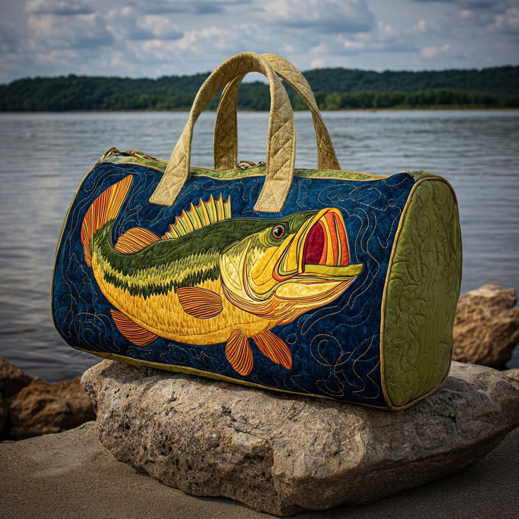 Golden River Catch Quilted Duffle Bag Fishing Angler Travel Bag Best Gift For Fishing Lovers Camping Fun