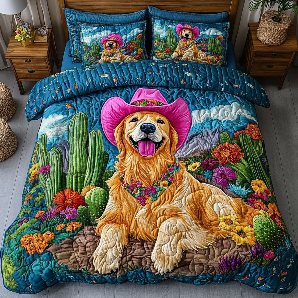 Golden Rodeo Quilted Bedding Set Premium Duvet Cover Gift Set for Mom or Grandma