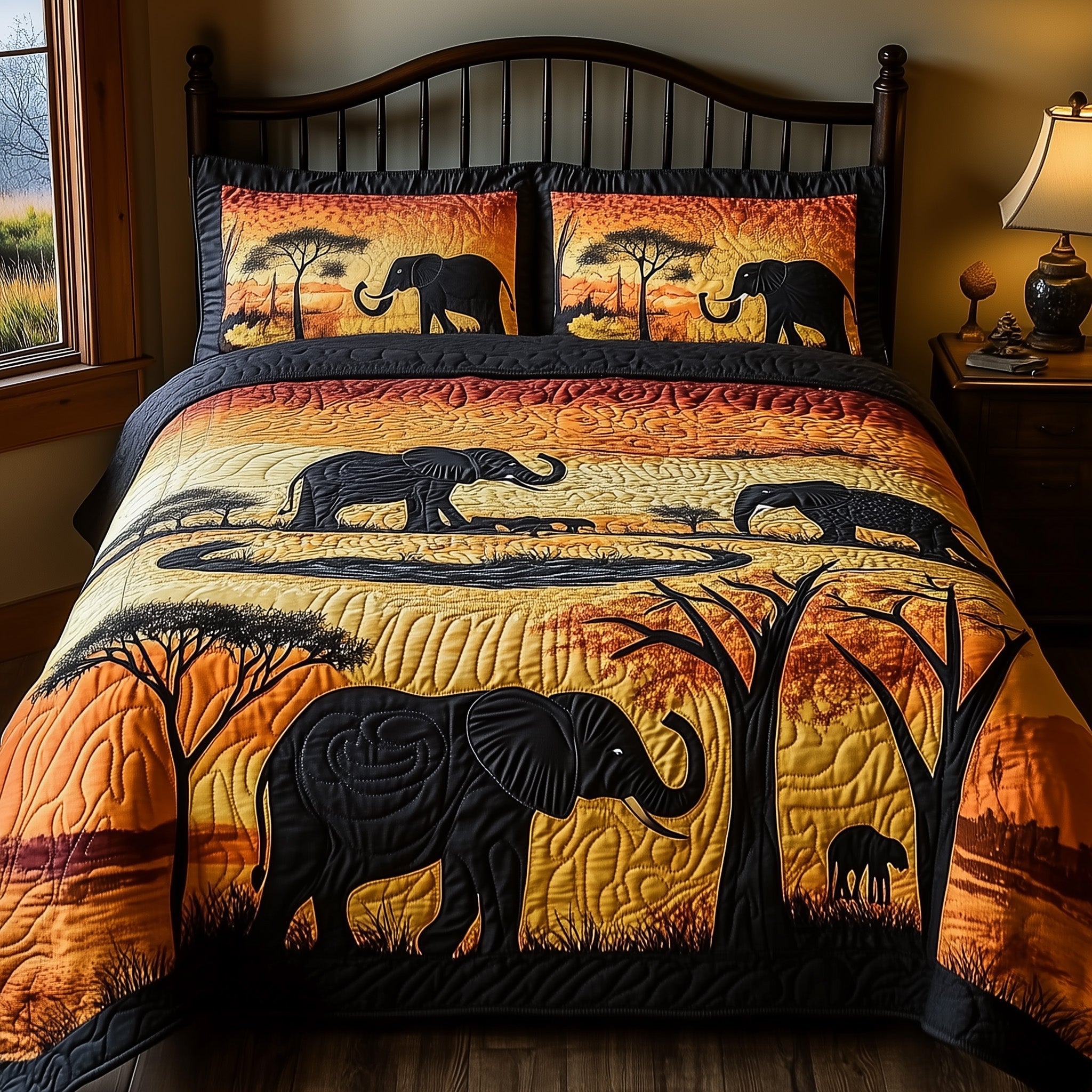 Golden Savanna Dreams Quilted Bedding Set Holiday Gift