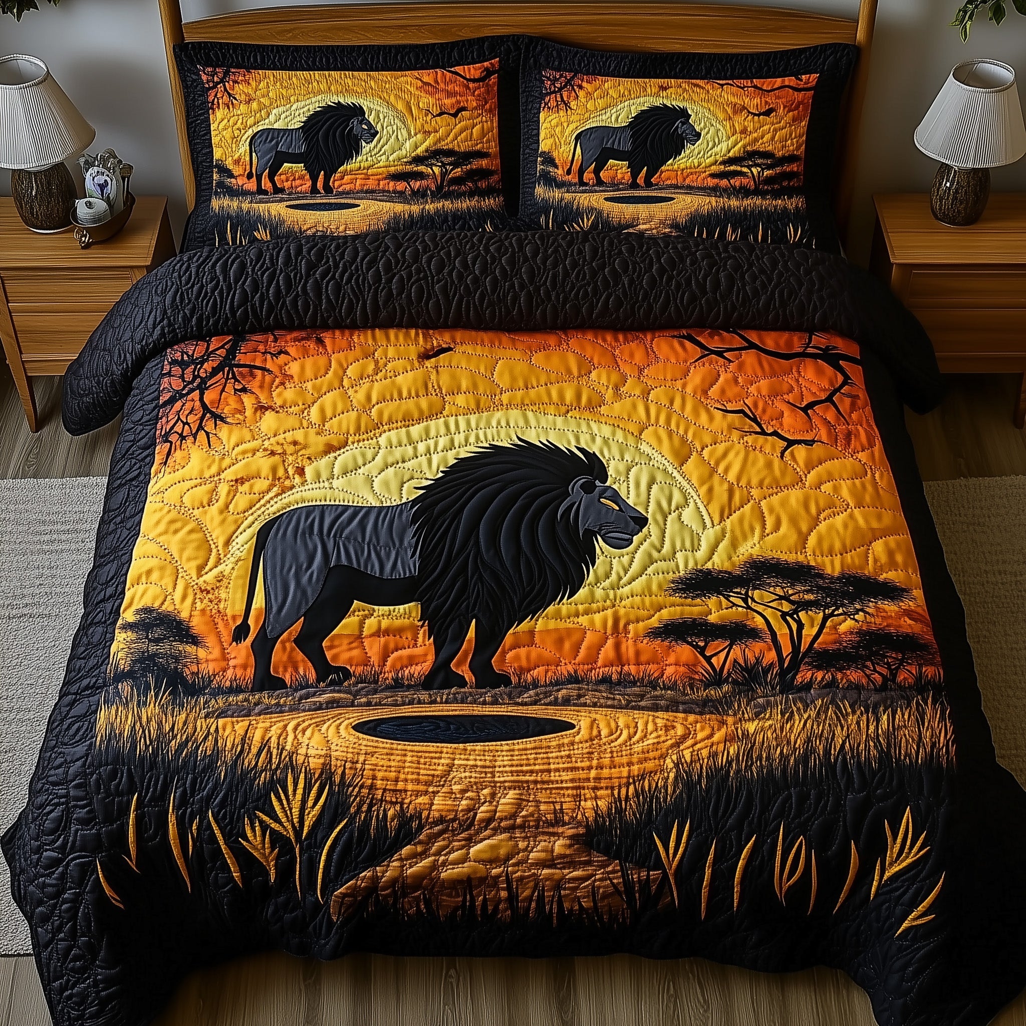 Golden Savanna Dreams Quilted Bedding Set Housewarming Gift