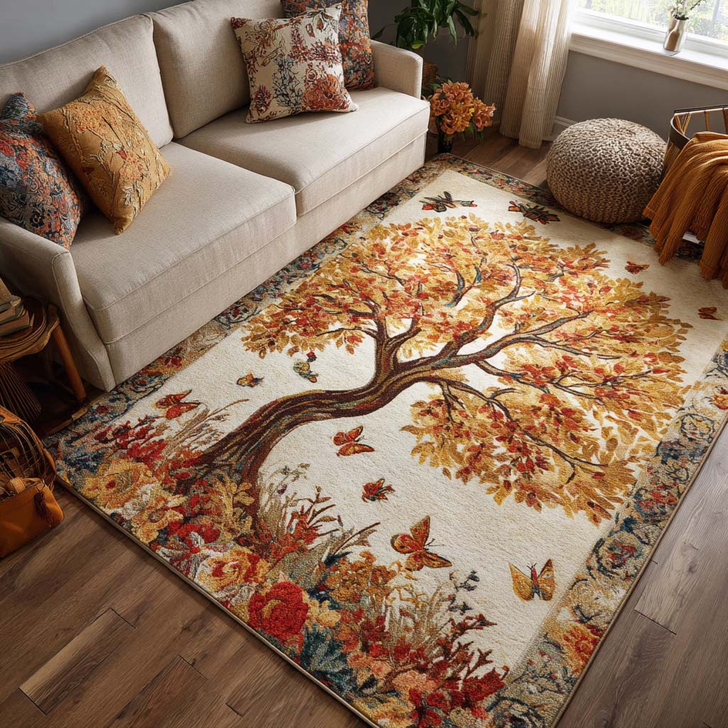Golden Season Area Rug Front Entryway Ideas Tree Of Life Gifts For Parents