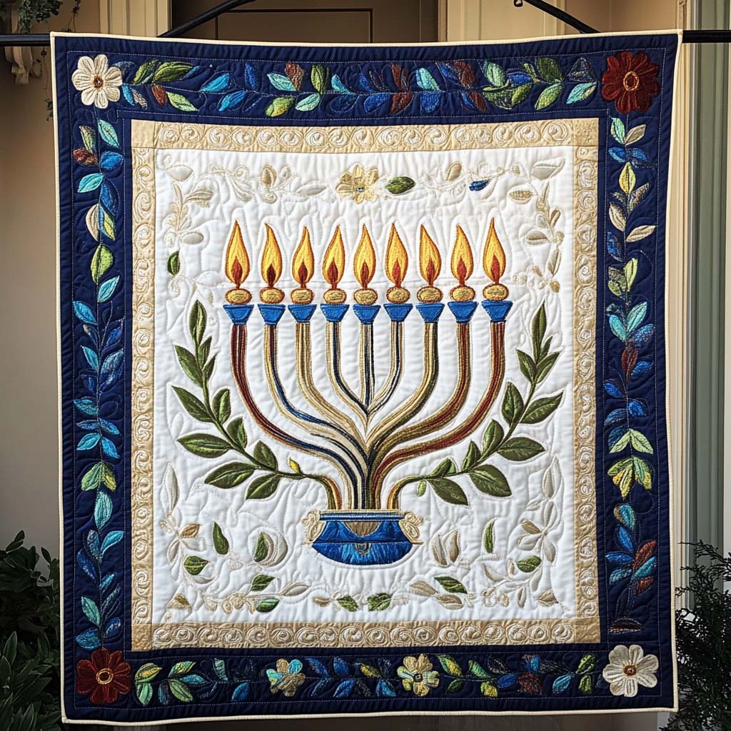 Golden Serenity Quilted Blanket Hanukkah Gifts 2025