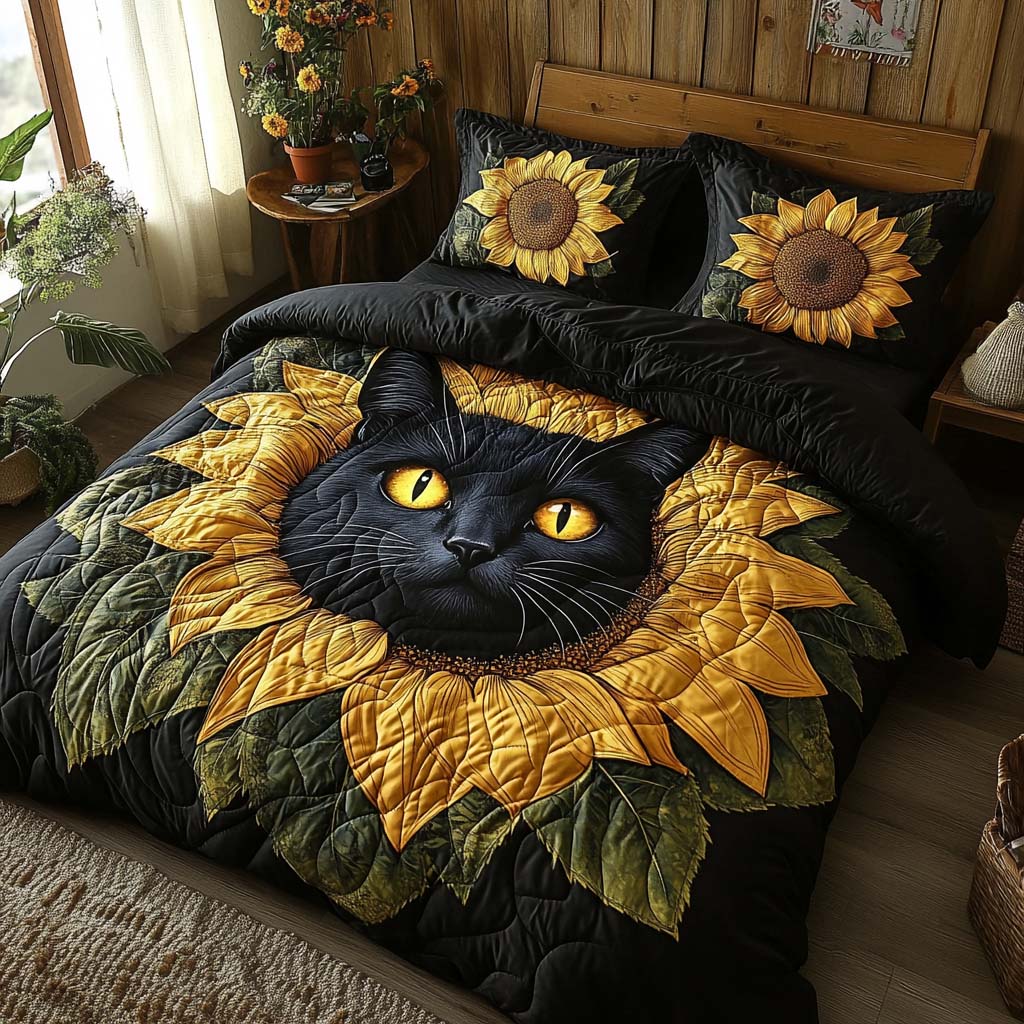 Golden Shadow Quilted Bedding Set Modern Bedding Set to Upgrade Your Bedroom