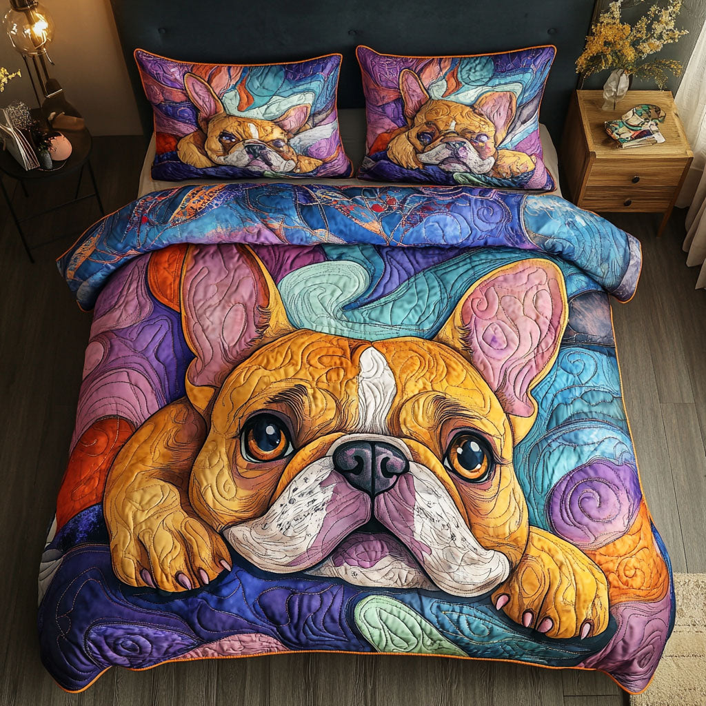 Golden Snuggles Quilted Bedding Set Cozy Comforter Set for Winter Warmth