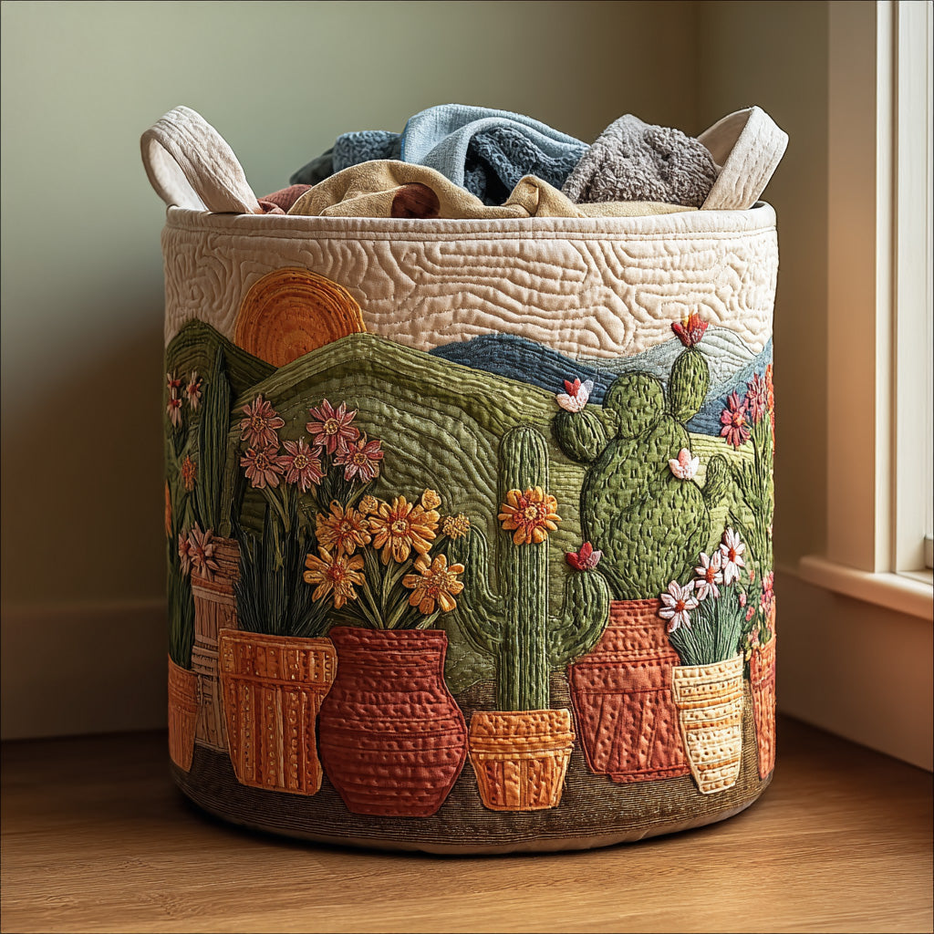 Golden Spines Quilted Laundry Basket Holiday Merch Gift
