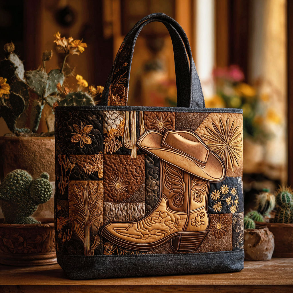 Golden Spur Quilted Tote Bag Cow Christmas Gift