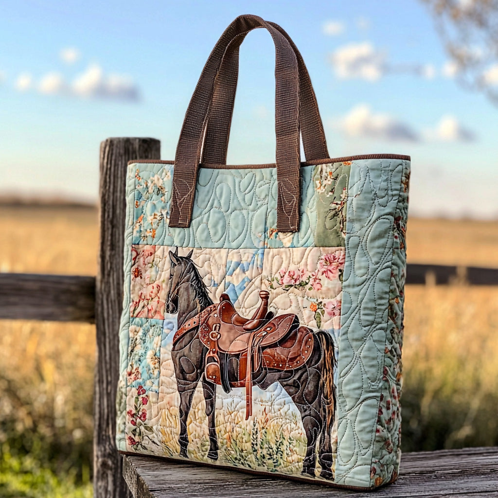 Golden Spur Quilted Tote Bag Cow Christmas Gift