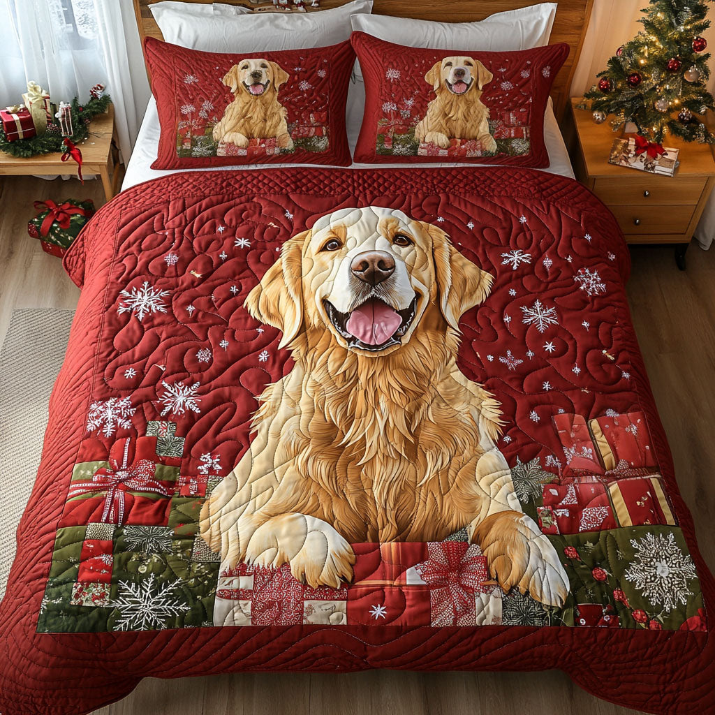 Golden Star Bright Quilted Bedding Set Soft and Cozy Bedding Set for Comfortable Sleep