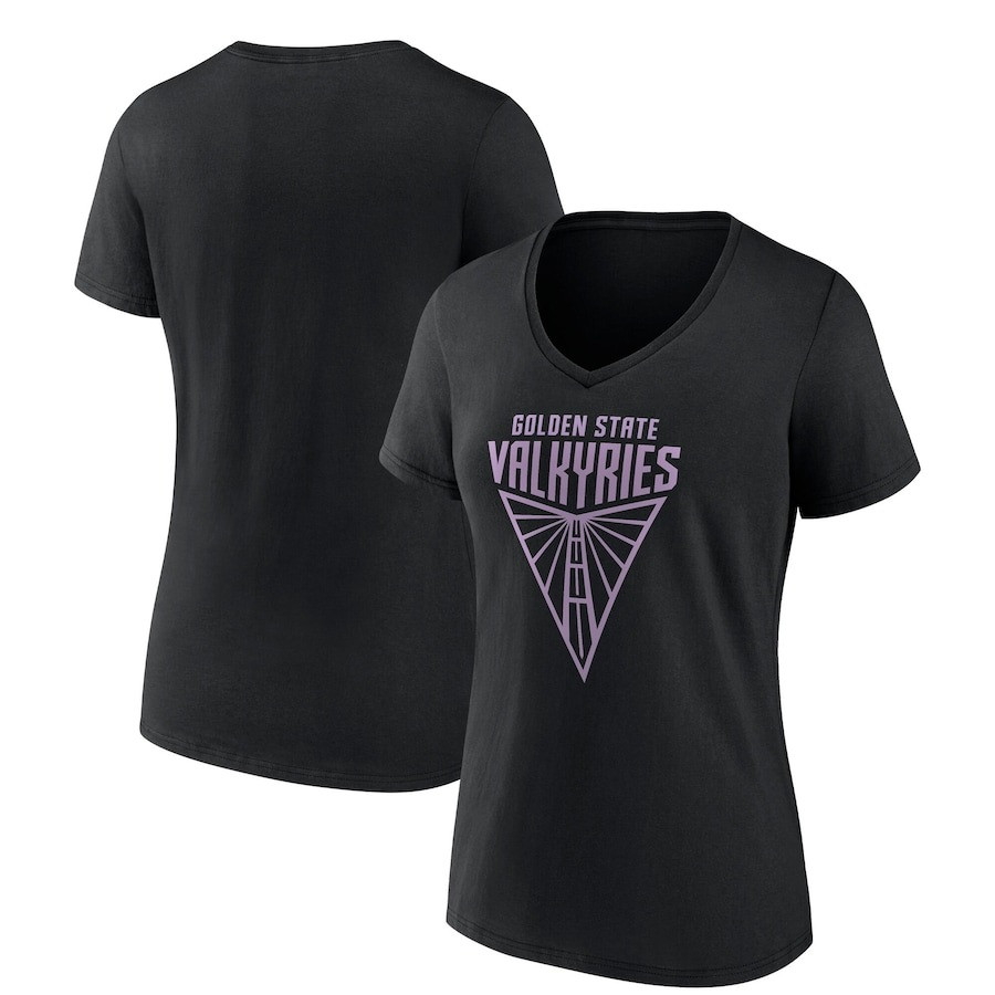 Golden State Valkyries Merch Women's V-Neck T-Shirt State Valkyries Primary Logo Apparel