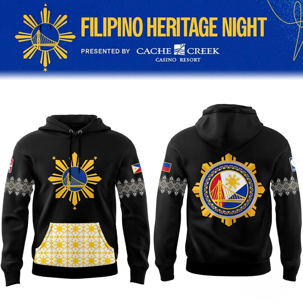Golden State Warriors Native American Filipino Heritage Black Hoodie Gifts For Basketball Lovers