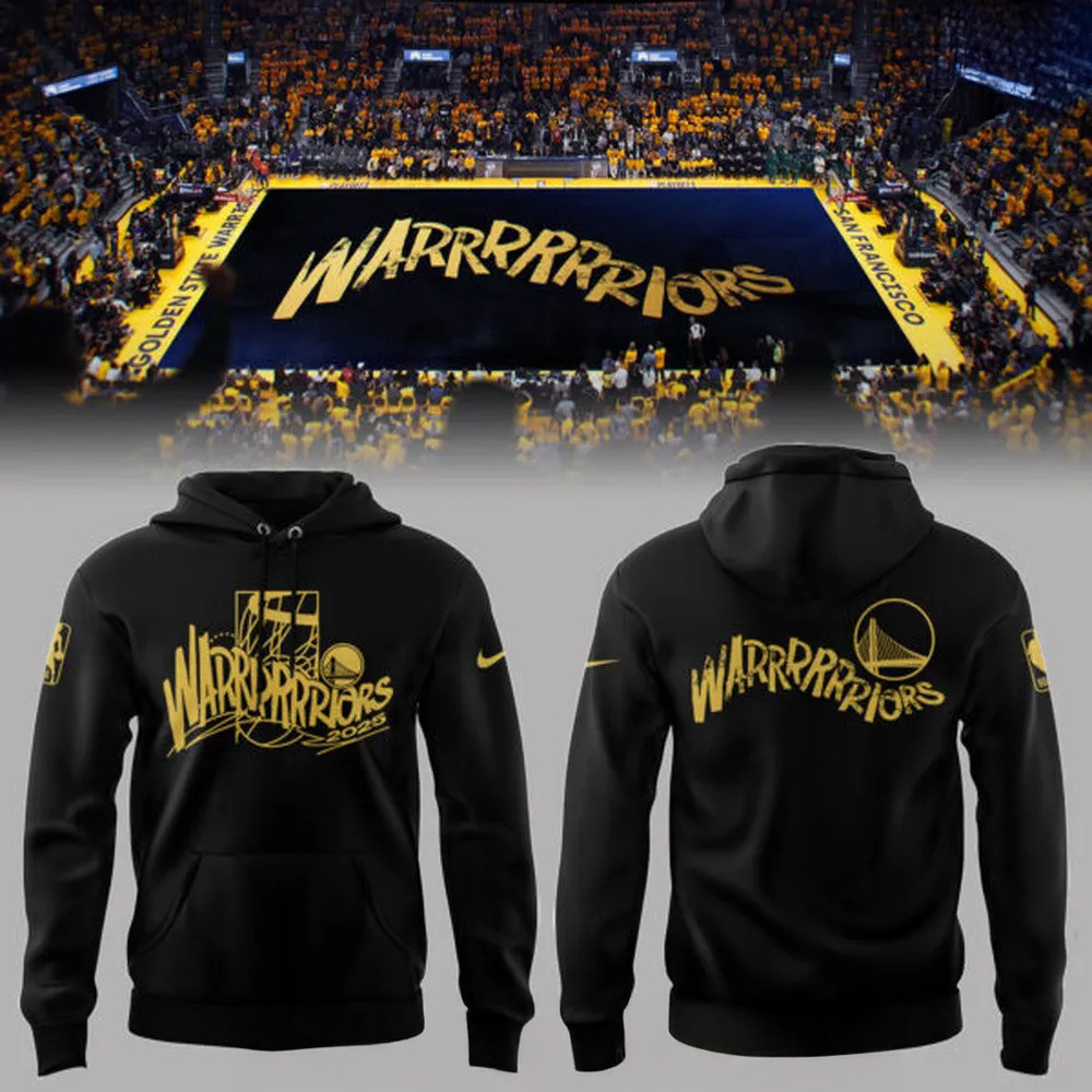 Golden State Warriors NBA Playoffs 2025 Black Hoodie Presents For Basketball Fans