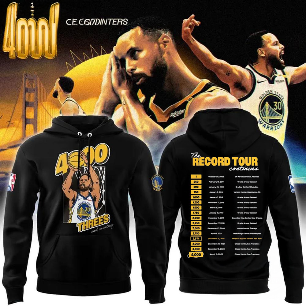Golden State Warriors Special Stephen Curry 4000 Threes And Counting Hoodie Fans Gifts
