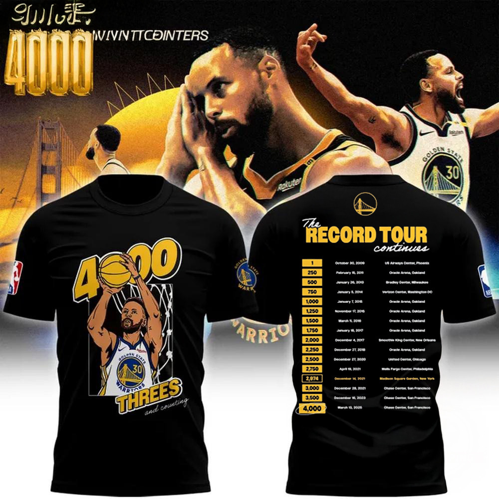 Golden State Warriors Special Stephen Curry 4000 Threes And Counting Shirt Fans Gifts