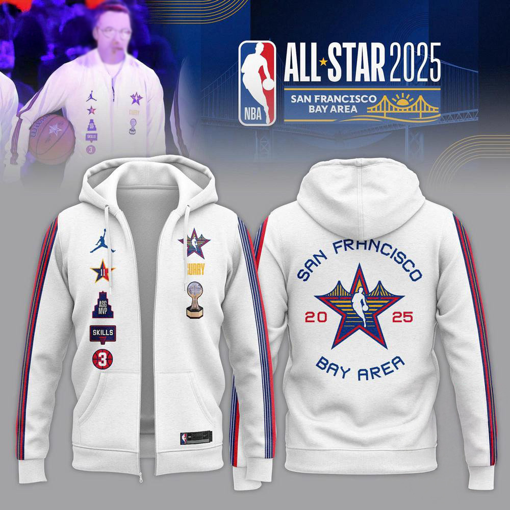 Golden State Warriors Stephen Curry All Star MVP 2025 New Zip Hoodie Gifts For Basketball Fan