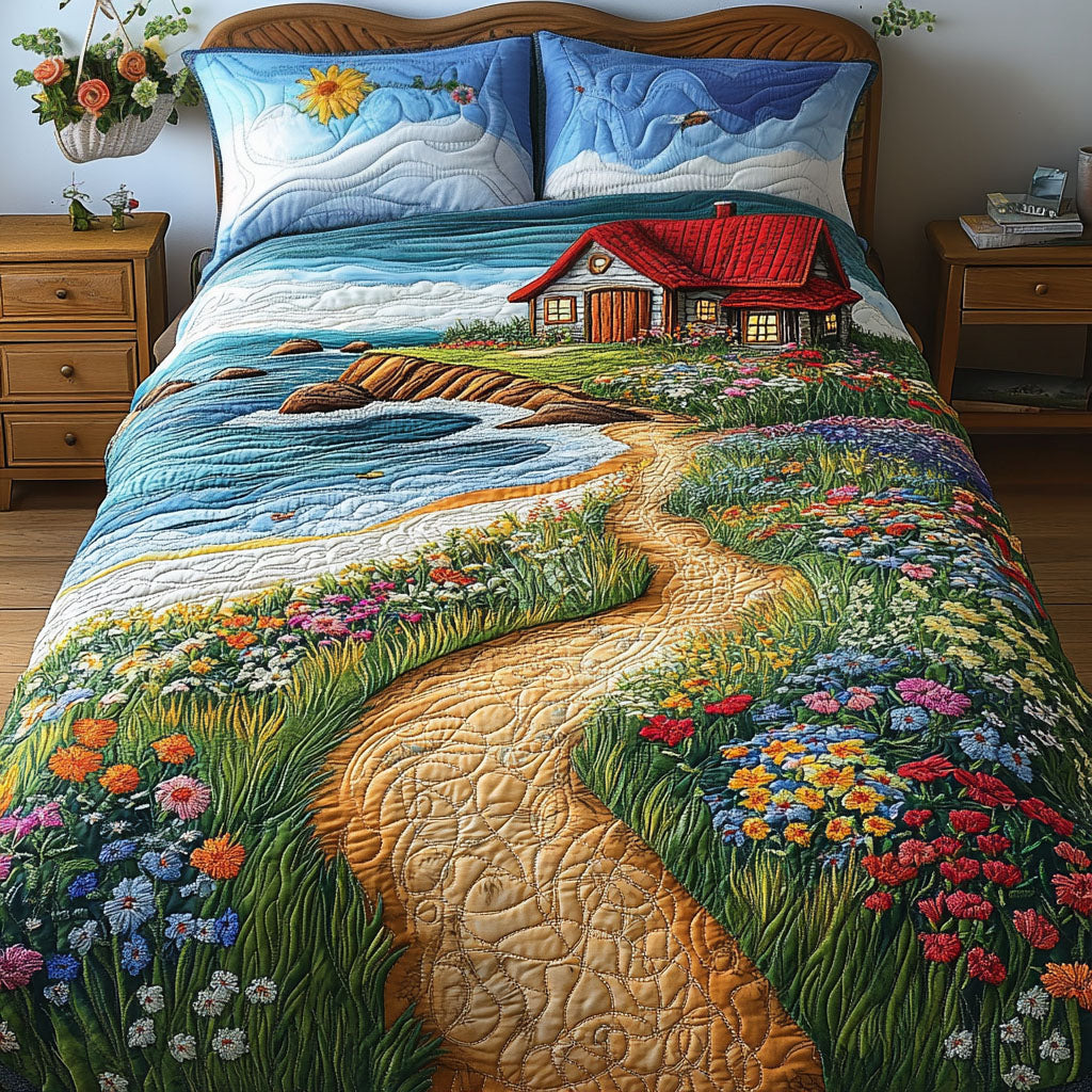 Golden Sunset Trail Quilted Bedding Set Soft Bedding Set That Makes a Great Christmas Gift