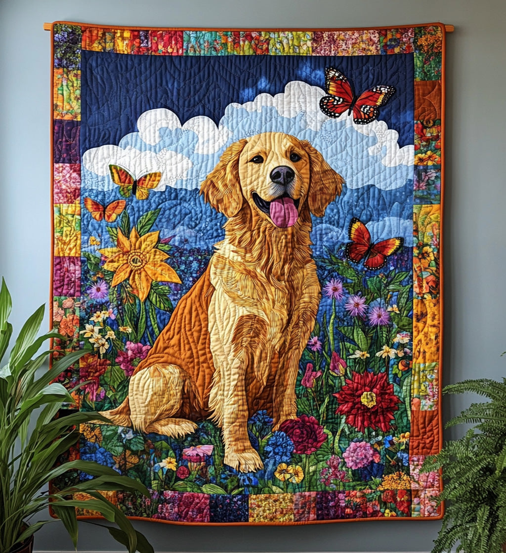 Golden Tail Wags Quilted Blanket Dog Gift Ideas For Dog Owners