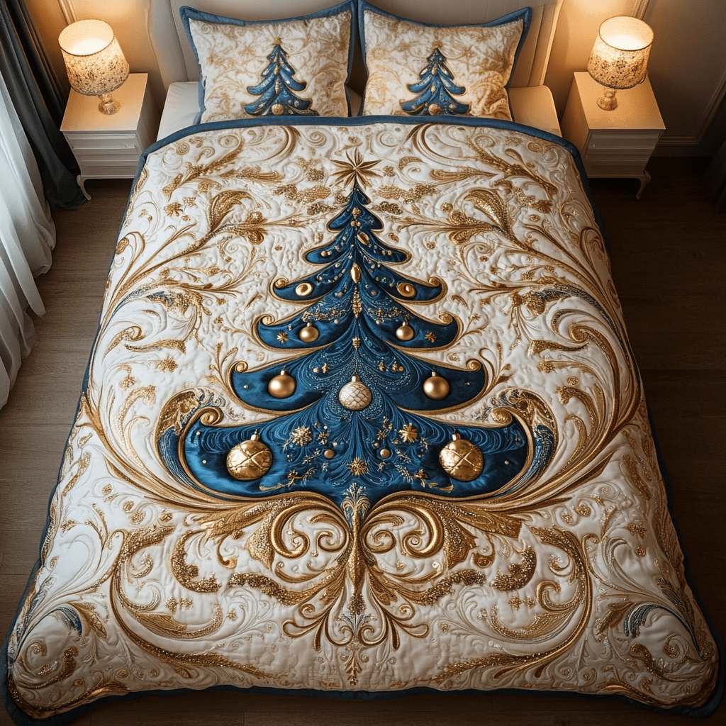 Golden Tree Magic Quilted Bedding Set Duvet Covers King Best Christmas Gifts For Girlfriend
