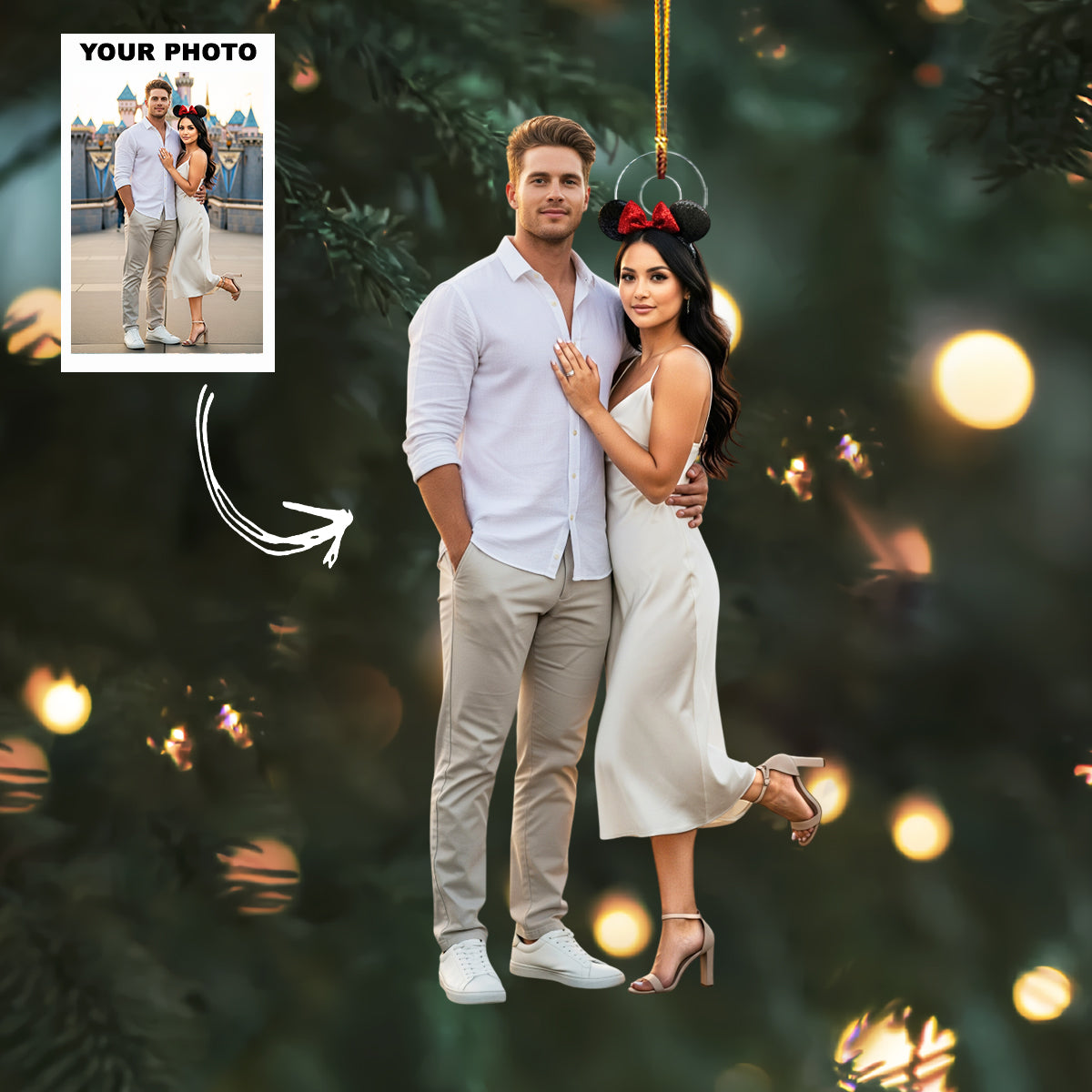 Golden Vows Personalized Photo Mica Ornament Customized Your Photo Ornament Christma