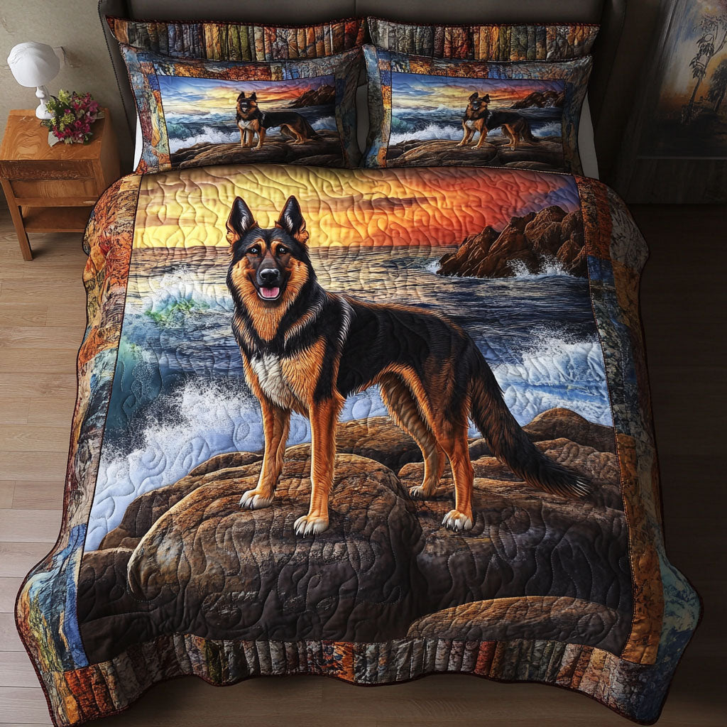 Golden Watch Quilted Bedding Set Bedroom Decor Ideas Presents For German Shepherd Lovers