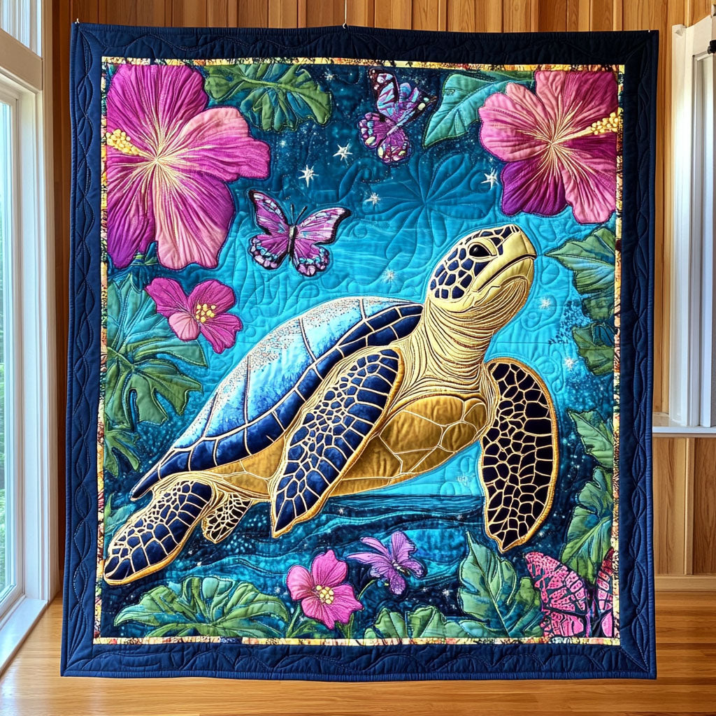Golden Wave Turtle Quilt Ultra-Soft Quilt Blanket for Hotel-Like Experience