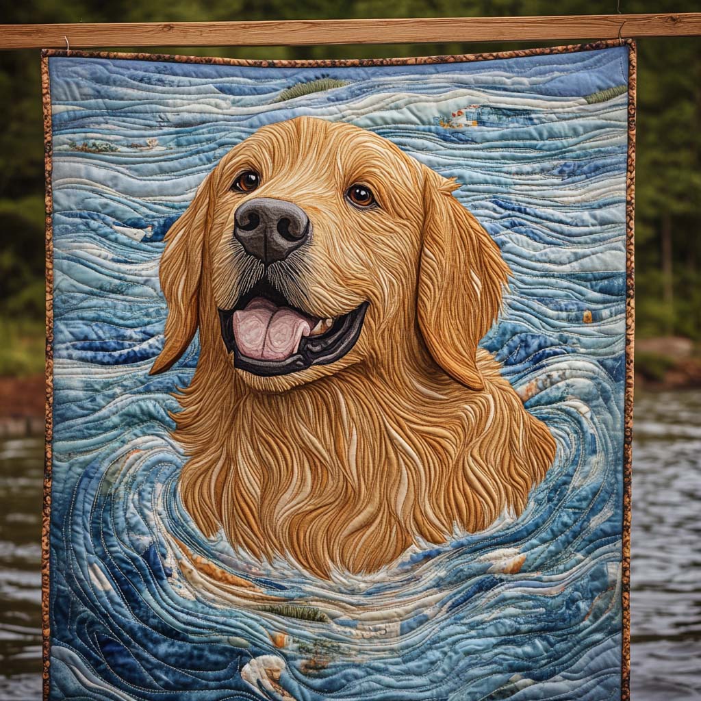 Golden Waves Quilted Blanket Best Gifts For New Dog Owners